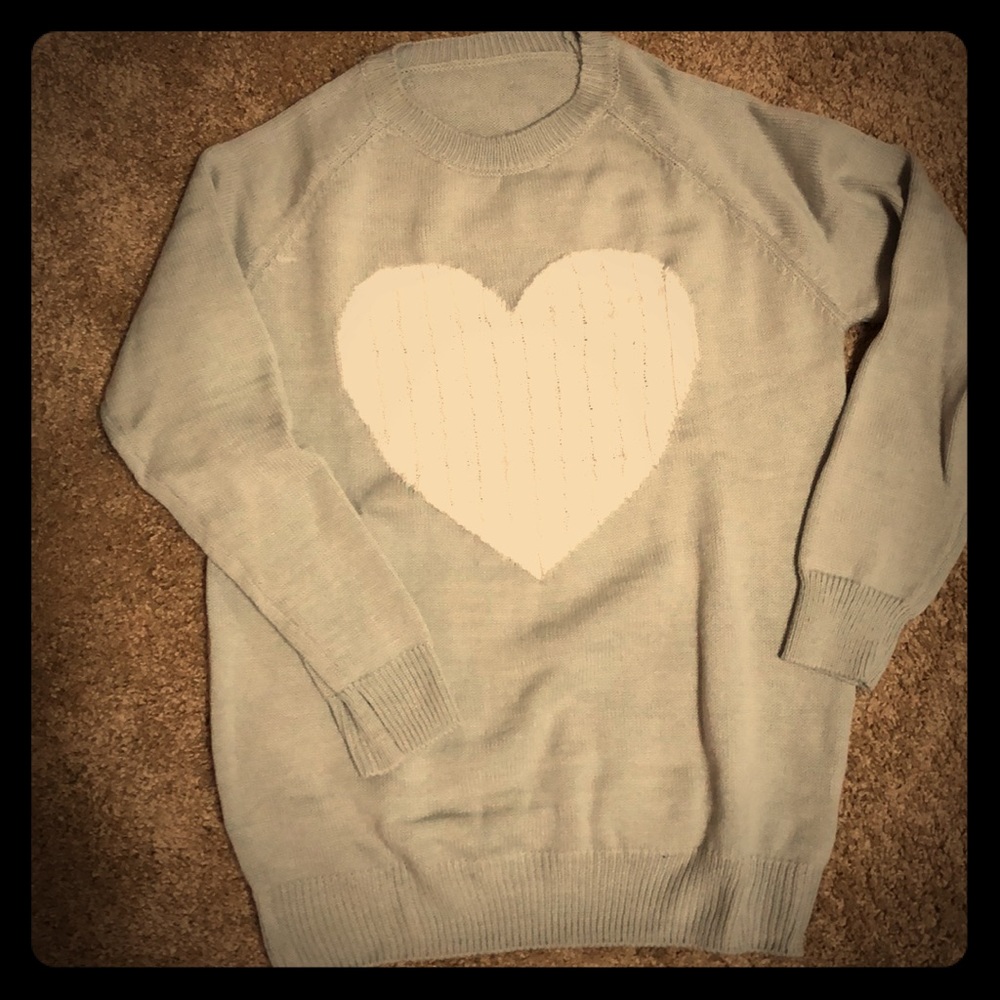 Happy heart grey sweater
